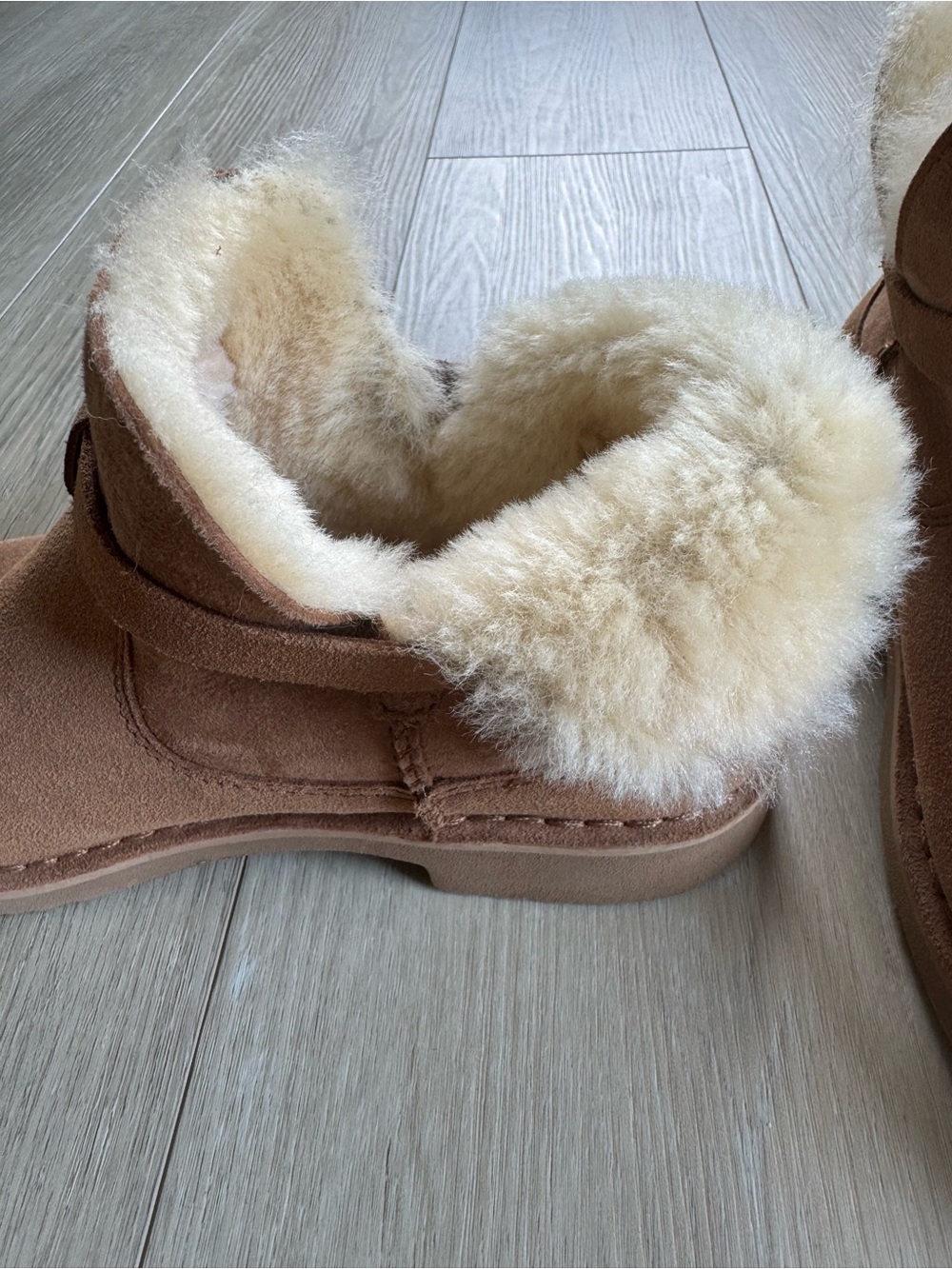 UGG Chestnut Suede Sheepskin Ankle Booties - Picture 3 of 5